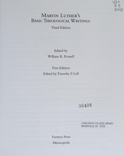 Martin Luther's basic theological writings