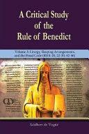 [9781565486010] A Critical Study of the Rule of Benedict - Volume 3