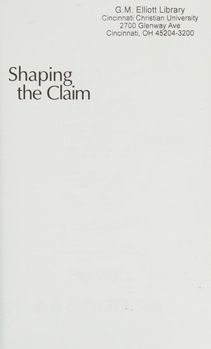 [9780800604295] Shaping the claim
